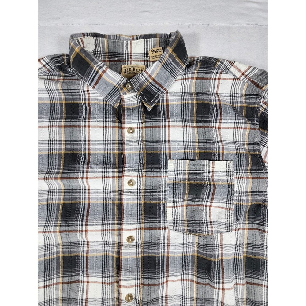 Red Head Brand Co Mens 2XL Plaid Short Sleeve Button Up Shirt 602RHS20-7607W